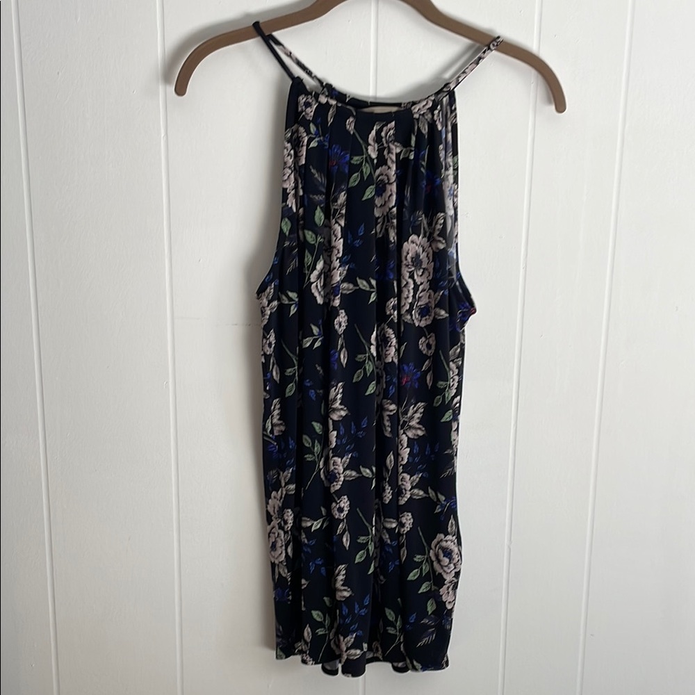 Banana Republic Floral Tank Top - Black and Blue